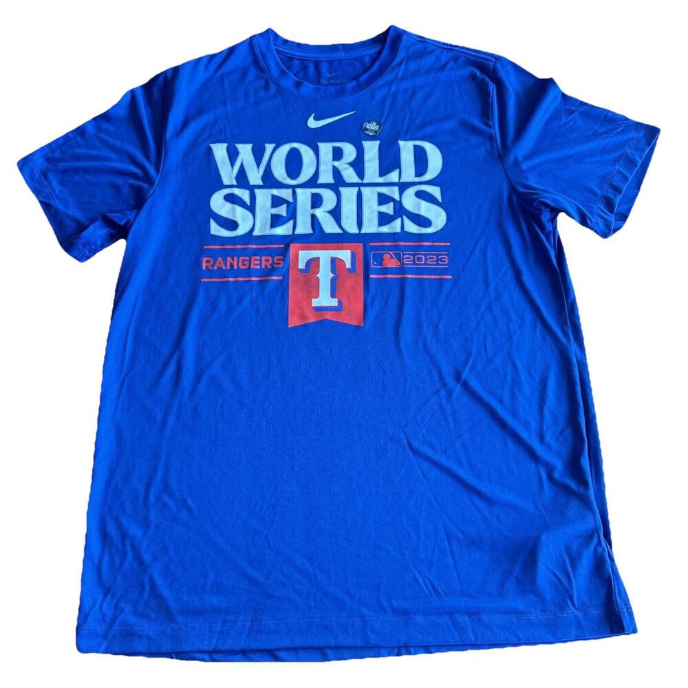 New Nike Texas Rangers 2023 World Series Champions Locker Shirt Sz Men's Large